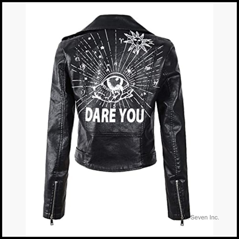 Faux Leather Punk Biker Jacket with Belt and Rivet Decoration - Picture 2 of 7